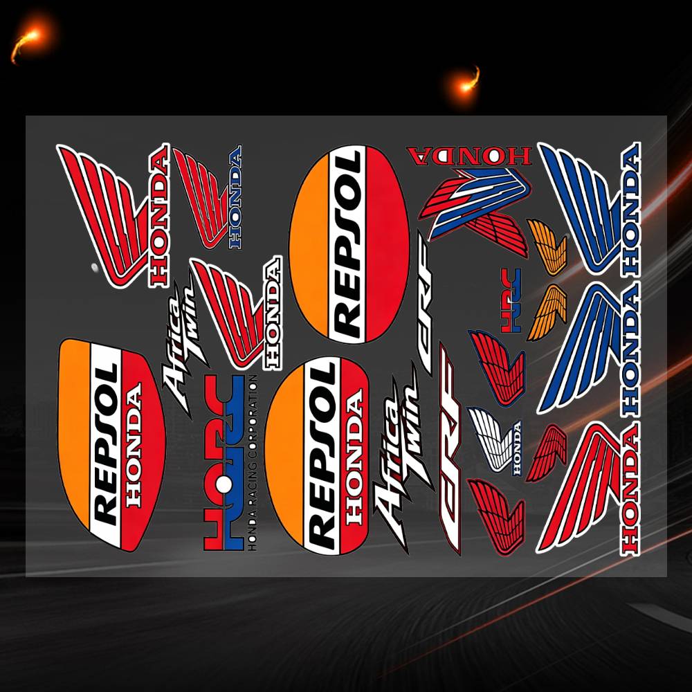 AAAHZ1 Moto Honda-a Stickers Moto Sticker Auto Body Bumper Windows Motorcycle Laptop Walls Vinyl Decal Car Tuning Accessories 20x30cm