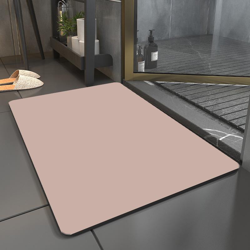 Simple Pure Color Diatom Mud Mat Toilet Absorbent Quick Drying Mat Household Dirty and Non-slip Mat