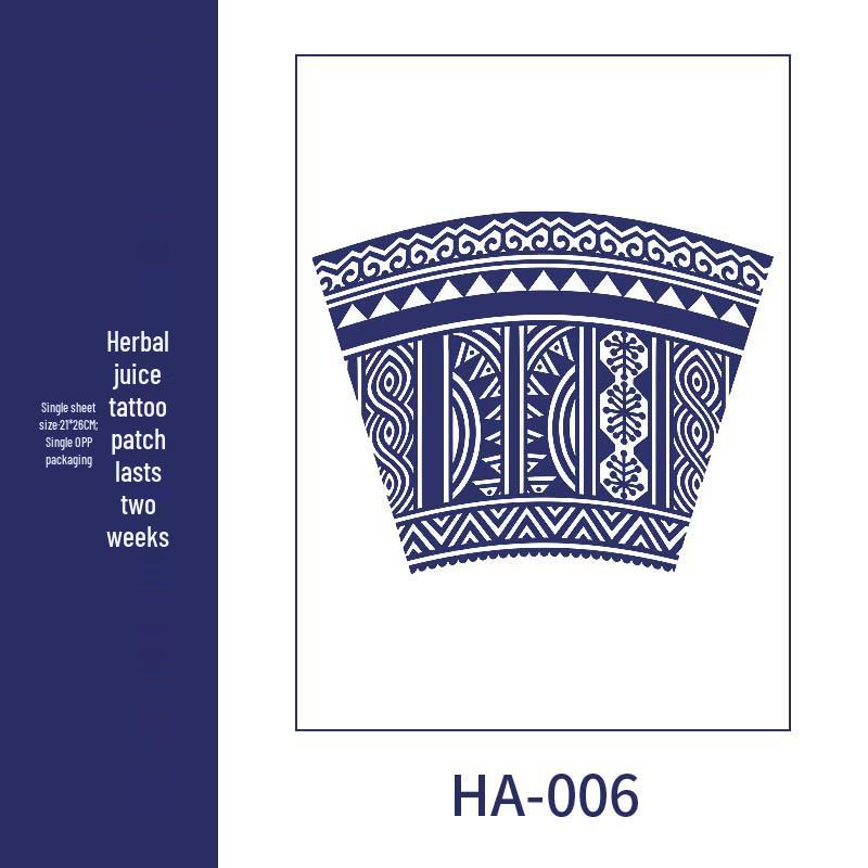 Men's Semi-Permanent Herbal Waterproof Tattoo Stickers - Long-Lasting, Non-Reflective Full Arm Cover