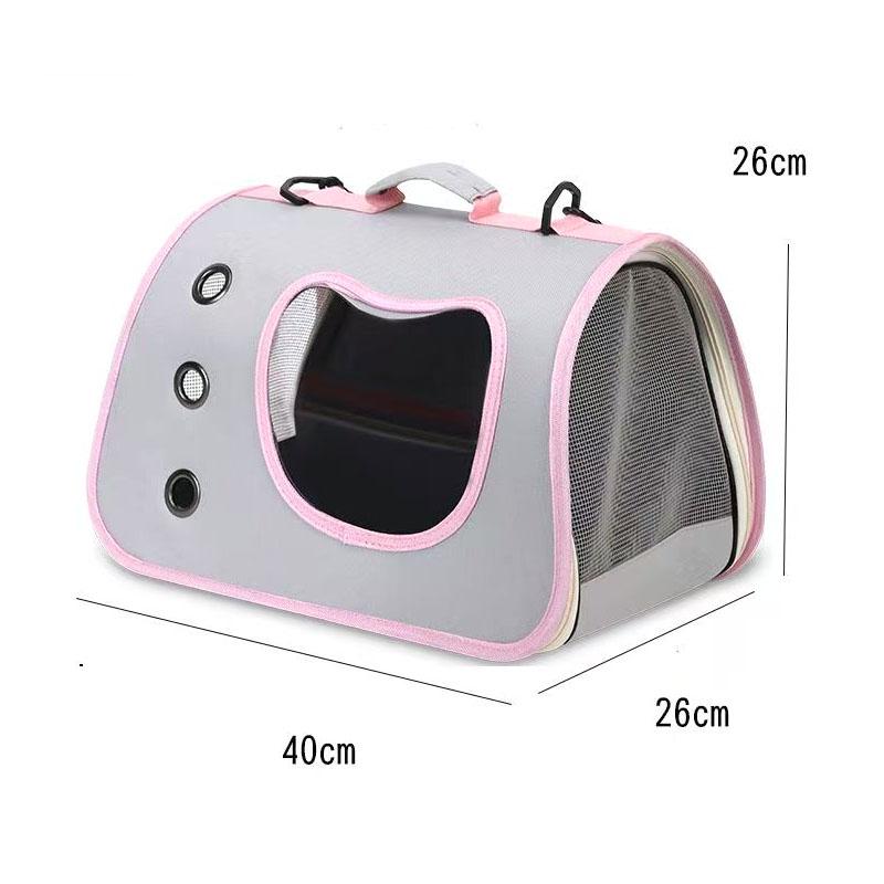 Portable Pet Carrier Bag for Small Dogs Cats Outdoor Foldable Cat Bag Breathable Cat Shoulder Bag Kitten Carrying розовый