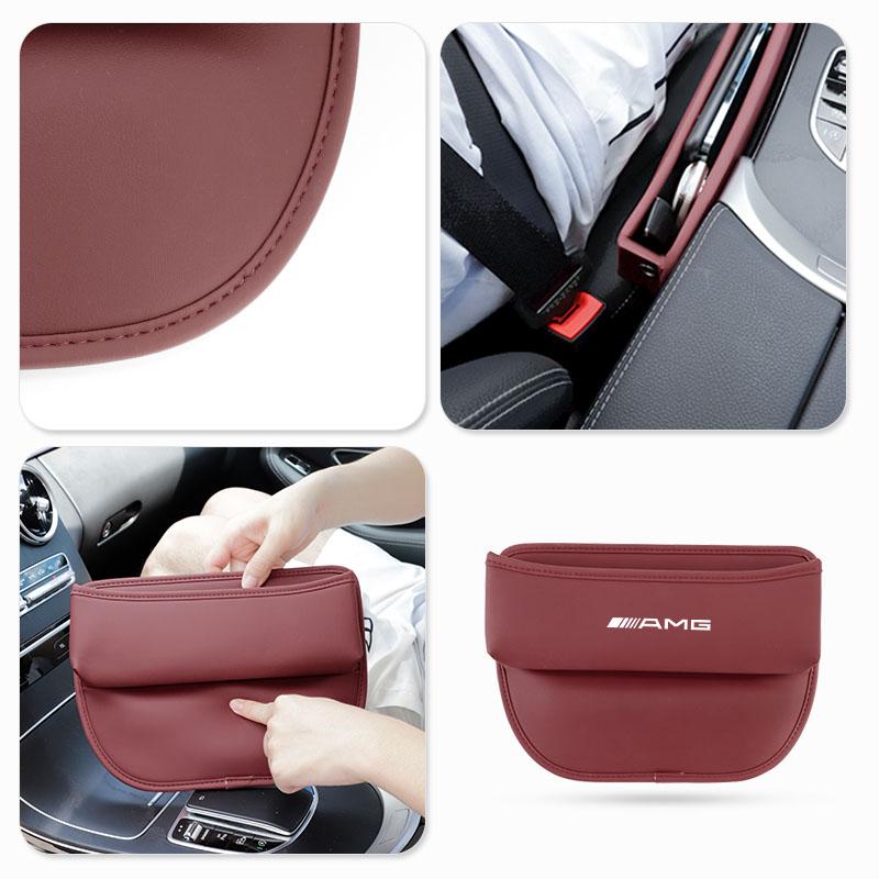 AATW1 Leather Car Seat Gap Organizer Box Leak-proof Storage Bag For Mercedes Benz AMG GLC W203 W206 W220 W205 W211 W212 W201 W210 W108