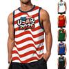 Men’s Sleeveless Crew Neck Tank Top with Soccer Print and USA 2026 Lettering for Outdoor Sports and Casual Wear
