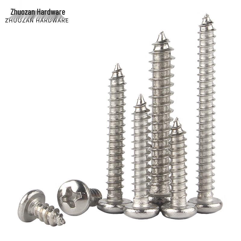 Zhuozan 304 Stainless Steel Round Pan Head Phillips Self-Tapping Wood Screws