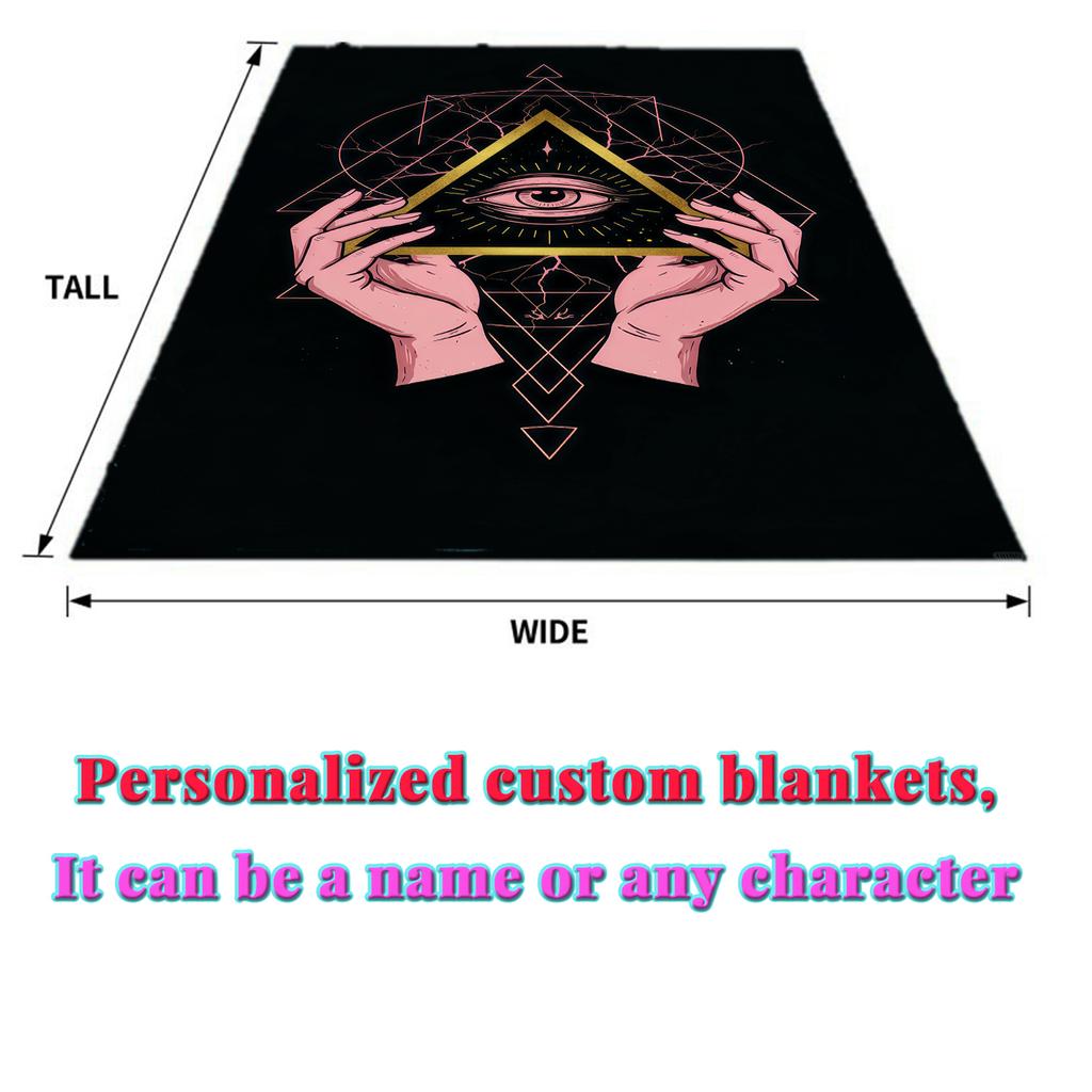 The Eye of The Demon Flannel Thin Blanket Soft Warm Blanket for Bedroom Living Room Bed Travel Camping Picnic Gift Customizable