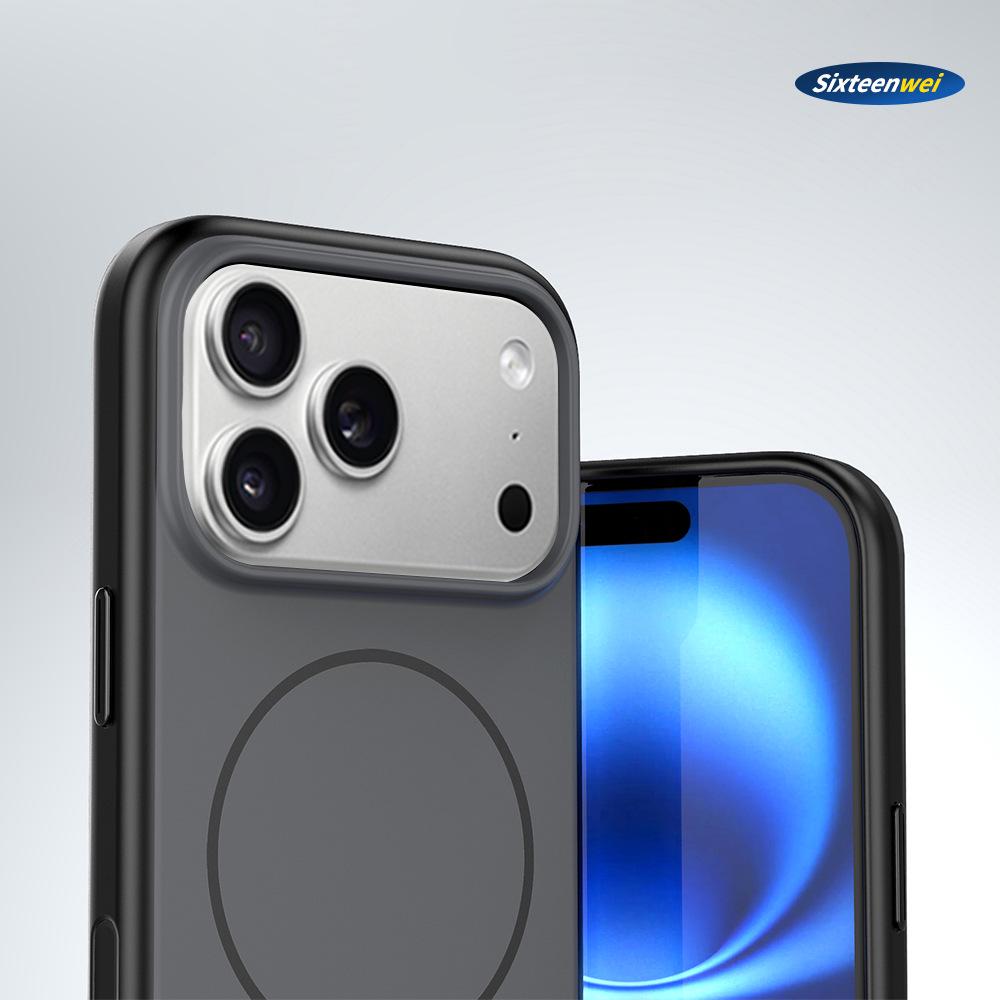 iPhone 17 Pro Max MagSafe-Compatible Thin Ring Magnetic Case with AI Button.