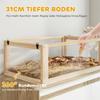 Ξύλινο Κλουβί Χάμστερ με Αποσπώμενο Βάθος 31cm, Σπιτάκι, Τραμπάλα, Ρόδα Άσκησης, Ράμπα, 80 x 50 x 76cm, Φυσικό
