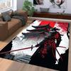Samurai Spirits Large Carpet for Living Room Creative Retro Oriental Doormat Carpet  Bedroom Home Decor Non-slip Floor Play Mat