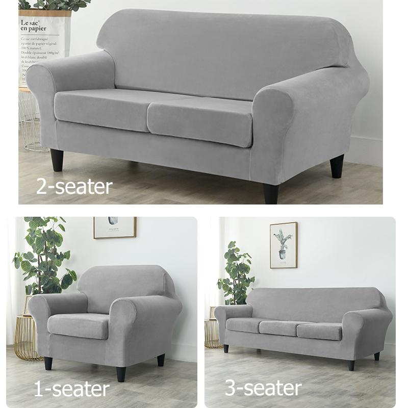Soft Velvet European Sofa Cover With Seat Cushion Pad Covers For Living Space Home Spandex Fabric Stretch Armchair Couch Furniture Protector