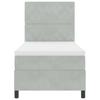 Box Spring Bed with Mattress Light Gray 90 X 190 Cm Velvet