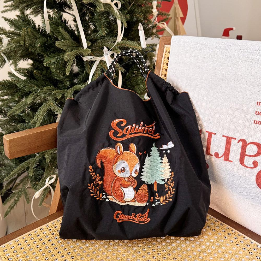 GUANchain Umweltfreundliche Damen-Handtasche: Exquisite gestickte Nylon-Einkaufstasche mit einer Schulter