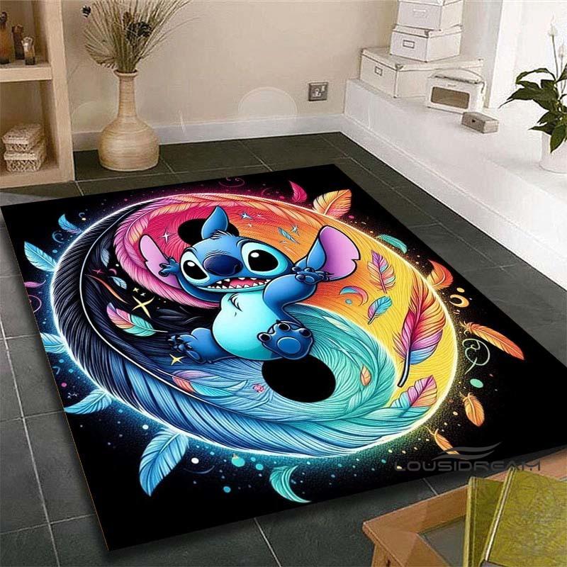 3D Cartoon Sci-fi Movie (Stitch) Rug, Suitable for Living Rooms, Children's Rooms, Bedrooms, Sofas, Doormats, and Other Home Déc
