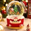 Christmas Snow Globe With 7 Color Lights Rotating Music Box Crystal Magic Ball Drifting Snow Santa Claus Gift Decoration