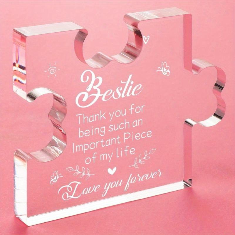 

Best Friend Acrylic Puzzle Plaque Desk Decoration for Women - Unique Gift for Sister Birthday Friendship Graduation Mothers Day чистый