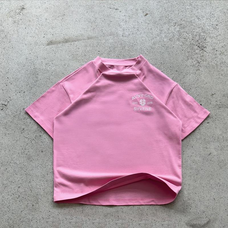 

Европейская и американская летняя футболка с вышивкой букв, свободного кроя, обычная, с коротким рукавом 2XL розовый