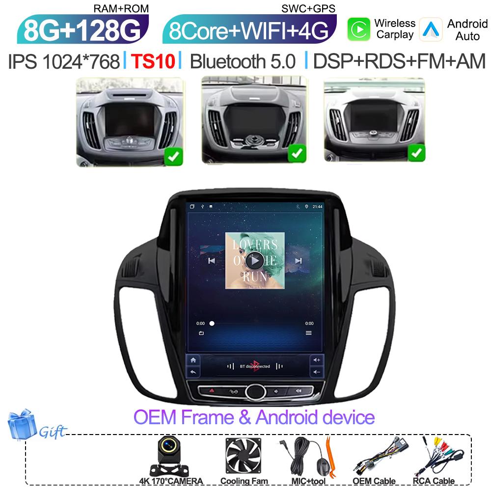 pdzh2 9.7 inch Car Android Auto For Ford KUGA C-max Escape 2013 - 2015 Multimedia Player Stereo GPS Navigation Head Unit Touch Screen