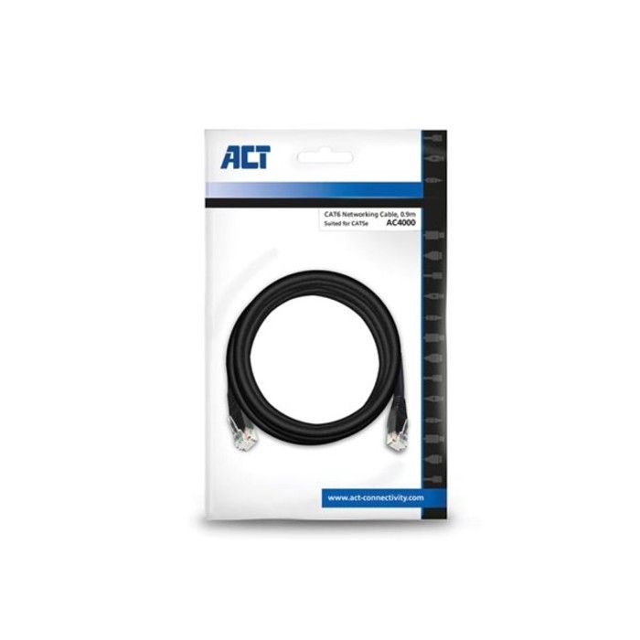 Act cat6 u/utp câble réseau - cuivre - noir - 0.9 m