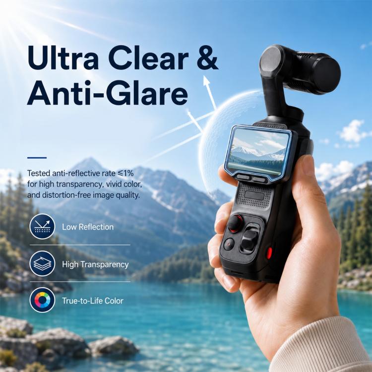 9H‑HD Transparent Tempered‑Glass Screen & Lens‑Protector‑Film Kit For Insta360 Luna Ultra Action‑Camera