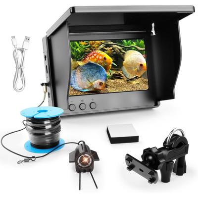 Underwater Fishing Camera, 5000mAh Battery Fish Finder Camera Waterproof with 4.3 Inch IPS Display and 30M Cable, 220° Wide Angle Night Vision