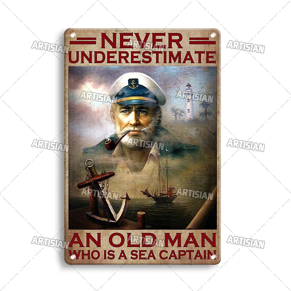 Handwerker Job Vintage Metallposter Matrose Metallschild Segeln Rostige Dekorative Blechplakette Wanddeko Garage Bar Pub Club Küche