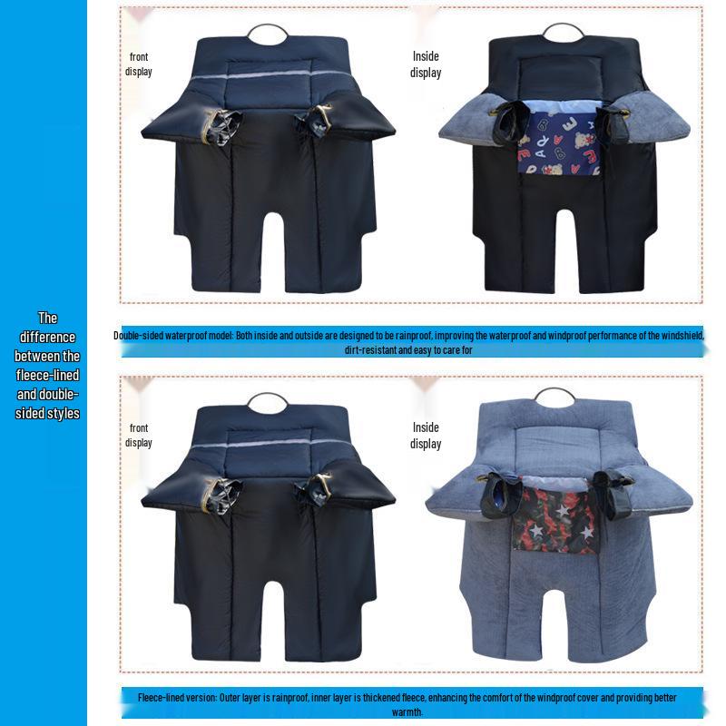 Bent Beam Motorcycle Windshield Fleece-Lined Waterproof Knee Pads - Warm, Thickened, Cold-Proof, Four Seasons Use.