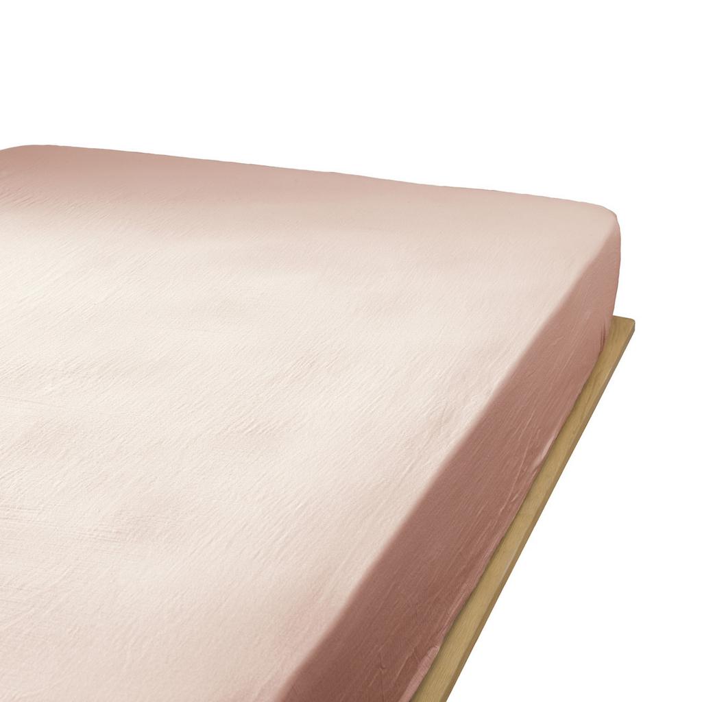 Fitted Sheet 160x200 Cm In Marshmallow Cotton Gauze