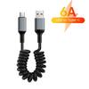 25CM To 1M Car Spring Data Cord 6A Short Fast Charging Wire USB C TO USB C Cable For iPhone16 Huawei Xiaomi Samsung Type C Cable