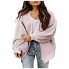 Cardigans Femininos - Cardigan de Tricô Grosso com Abertura Frontal Suéter Feminino de Caimento Solto Manga Longa Roupa Exterior Casual Outono Inverno Para Camadas