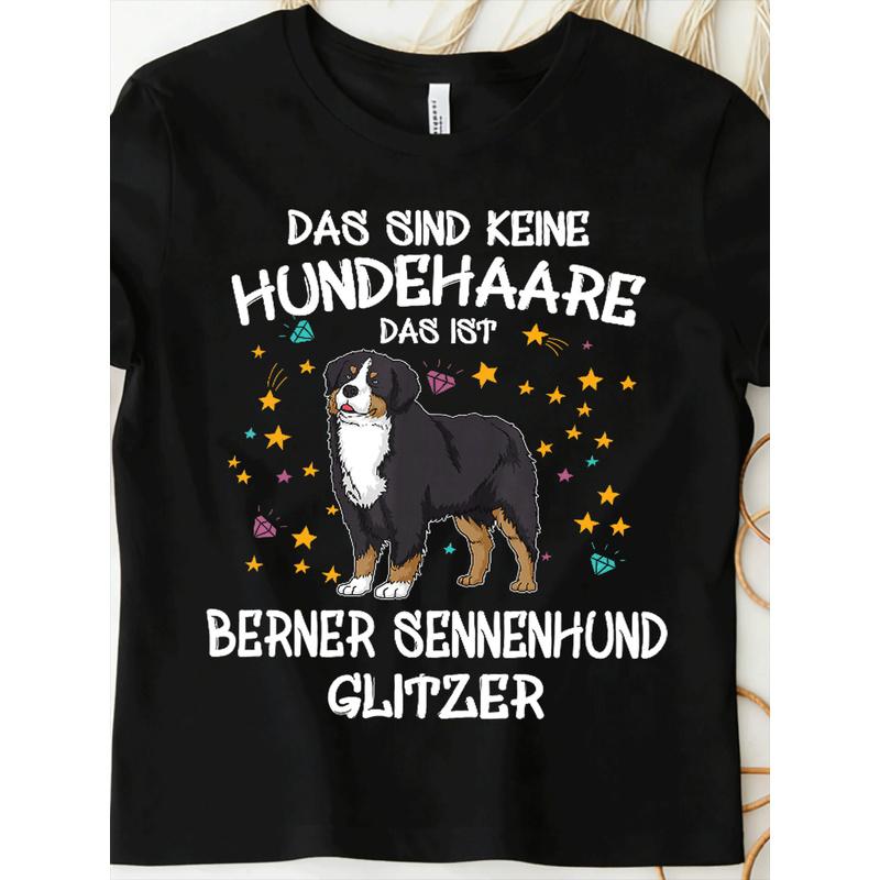 Bernese Mountain Dog Glitter Dog Holder Gift Dog Fun T-Shirt for Men Women Unisex All Season Funny T-Shirt