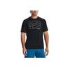 Under Armour Velocity Logo Print Round Neck Training Short Sleeve T-Shirt Men Tops Black 1377141-001