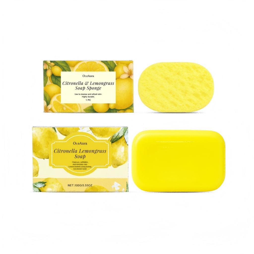 Citronella Lemongrass Soap Oil Control Refreshing Dead Skin Remover Moisturizing Skin Cleansing Products Exfoliating Bath Sponge