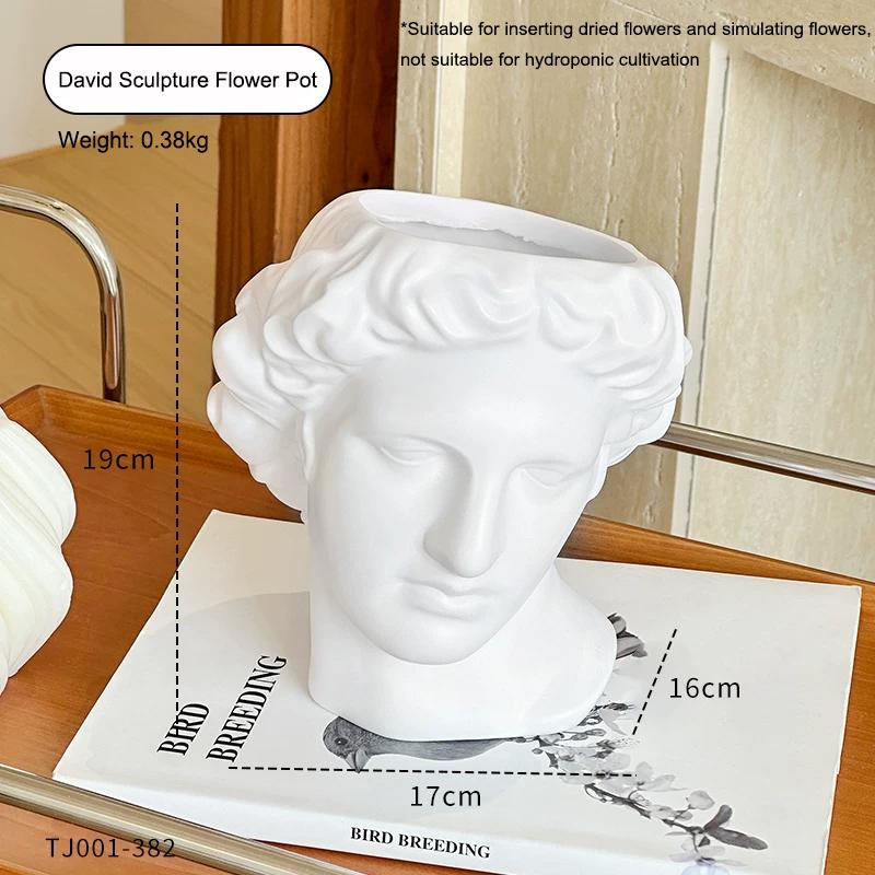 

David Sculpture Flowerpot for Inserting Dried Flowers and Simulating Flowers Home Living Room Bedroom Decoration Gift