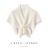 European Style 100% Pure Cashmere Knit Hollowed Small Travel Shawl for Autumn/Winter