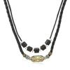 Bracelet Necklace Punk Style Retro Personality Trendy Men Woven Wax Rope Antique Dzi Bead Pendant Collarbone Chain Necklace