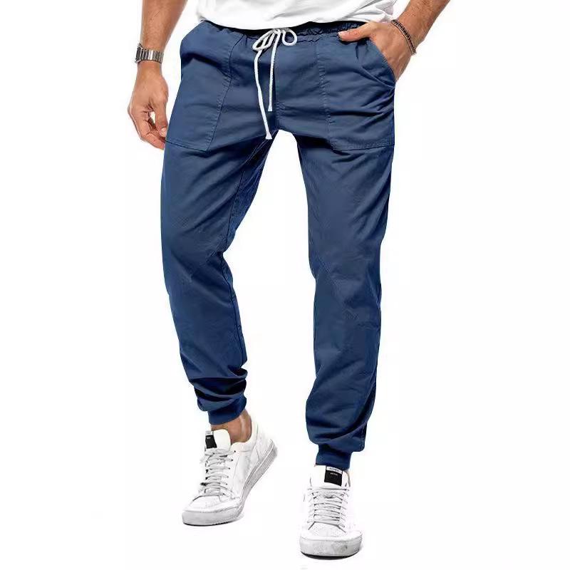 Spring and Summer Men's Classic Drawstring Woven Casual Sports Pants Loose and Comfortable Fashion Drawstring Pants
