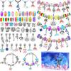 112pcs Cherry Blossom Deer Crystal Beads Kids Bracelet DIY Craft Kit Alloy Animal Themed Jewelry Making Set