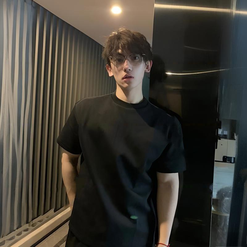 Mens Cotton T Shirt Short Sleeve Basic Casual Loose Fit Solid Color Everyday Wear