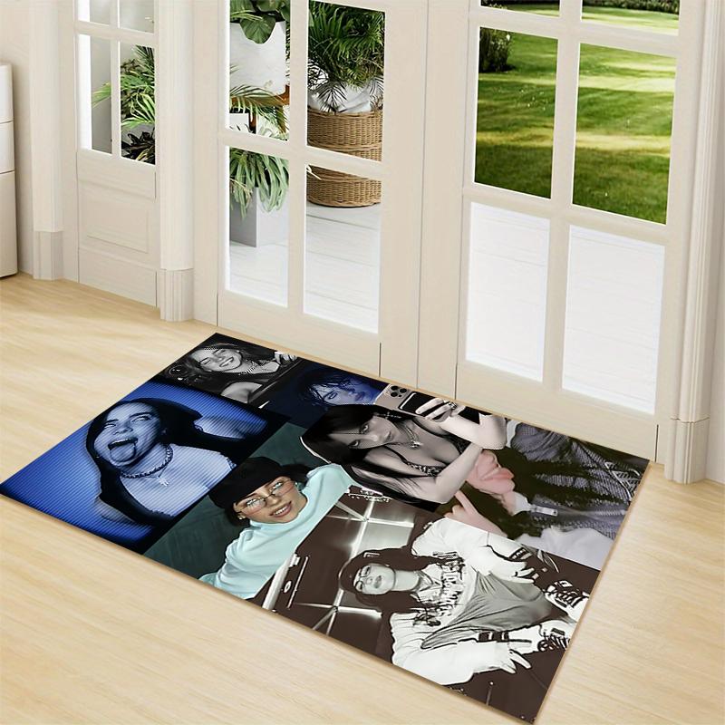 Music Video Montage Carpet Rug Soft Washable Anti Slip Home Living Room Sofa Mats Personalized Christmas Rug