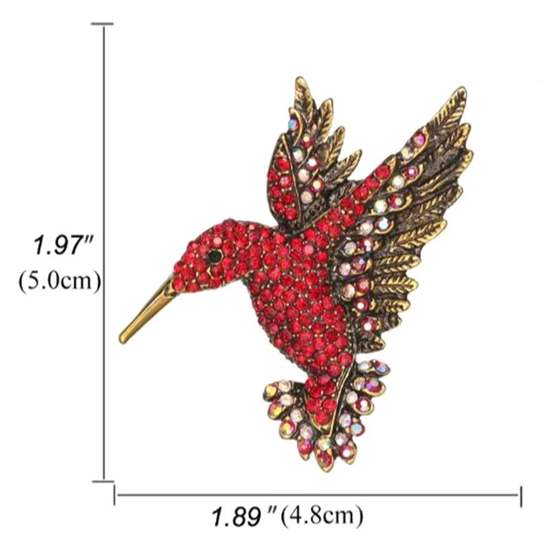 Persönlichkeit Bunte Strass-Kolibri-Broschen für Damen Tier-Anstecknadel Brosche Mode Party Kleidung Schmuck Zubehör