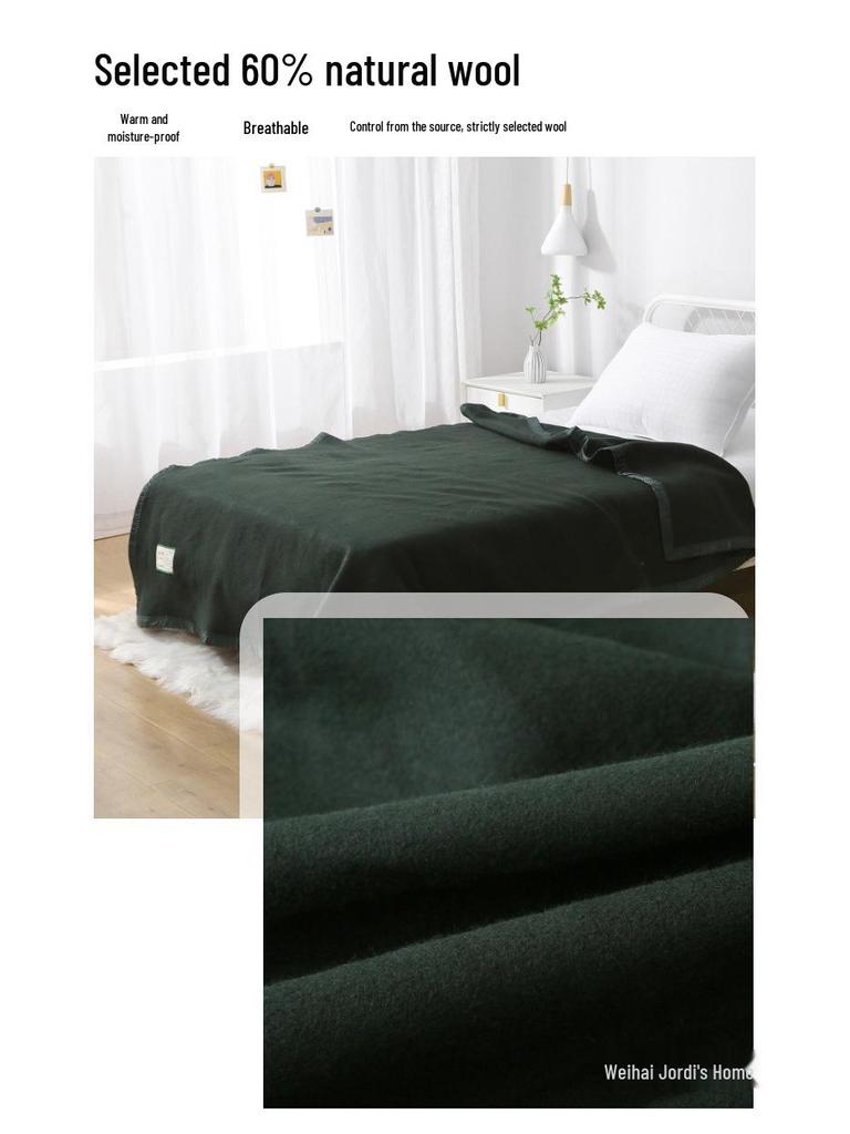 Militärgrüne 60% Woll-Decke für Wohnheim oder Sofa