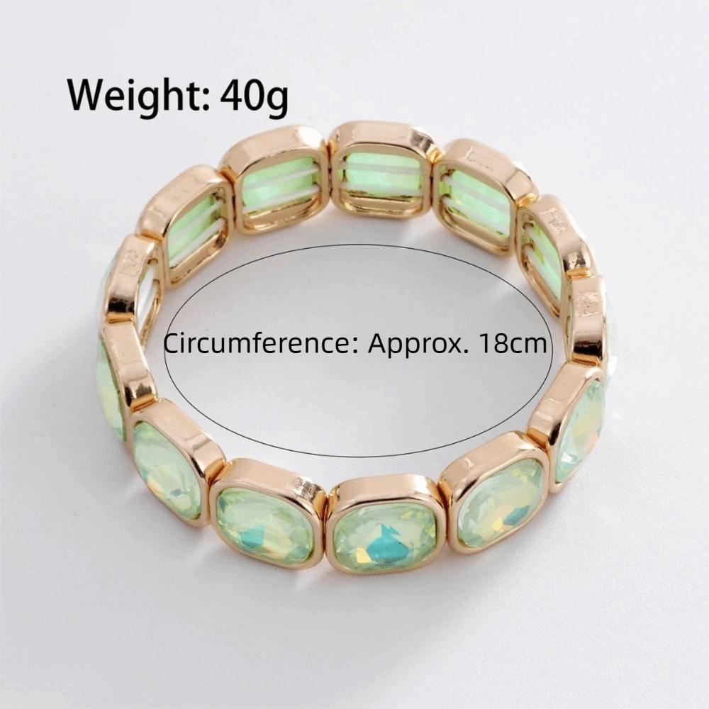 Square Glass Bracelets Beaded Bracelets Boho Crystal Beads Bracelet  Gift