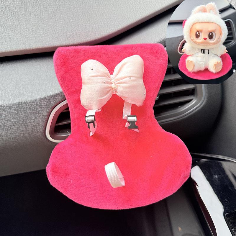 Ventilation Plush Safety Seat Car Air Outlet Decoration Doll Car Interior Decoration for 17cm Labubu Doll