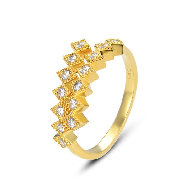 Lindon Classic 925 Sterling Silver Zircon Ring Ladies Jewelry Wedding Promise Party Gift