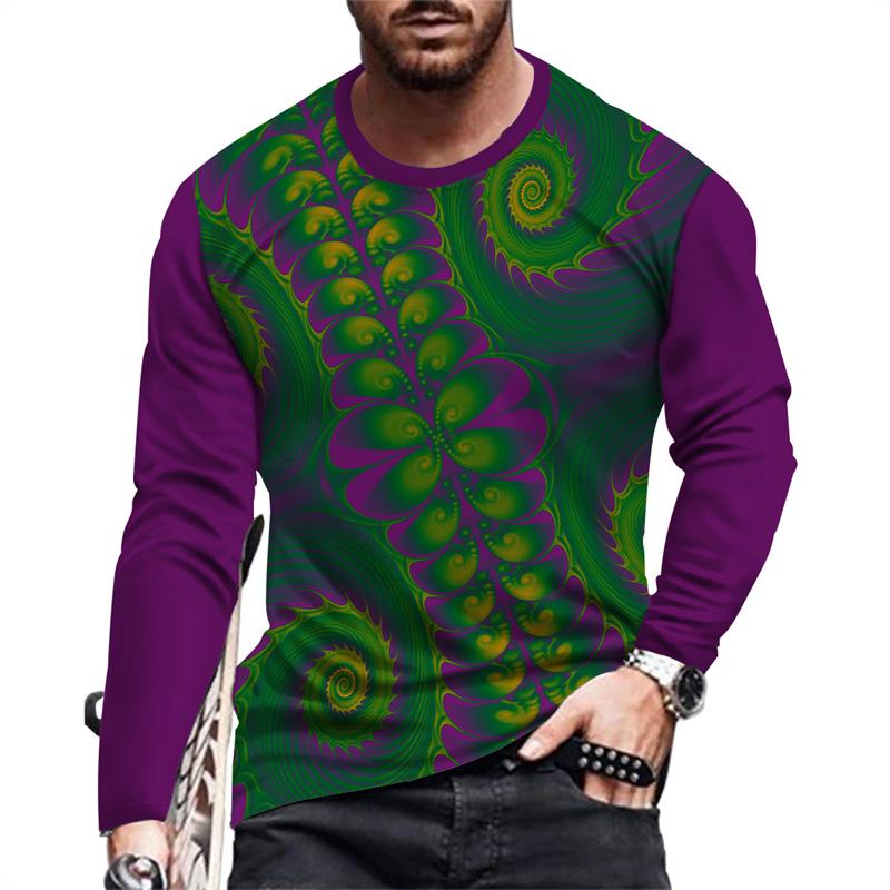 New Men's Clothing Personalized 3d Printed T-shirt Personalized Outdoor Entertainment Men's Round Neck Long Sleeve T-shirts Tops