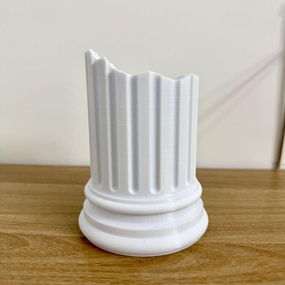Stone Pillar Roman Pillar Pen Holder Roman Column Pen Container Desk Organizer  Dressing Table белый