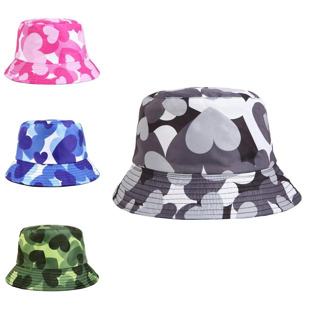 Versatile Hat Style Love Pattern Womens Sunshade Fishermans Hatscaps
