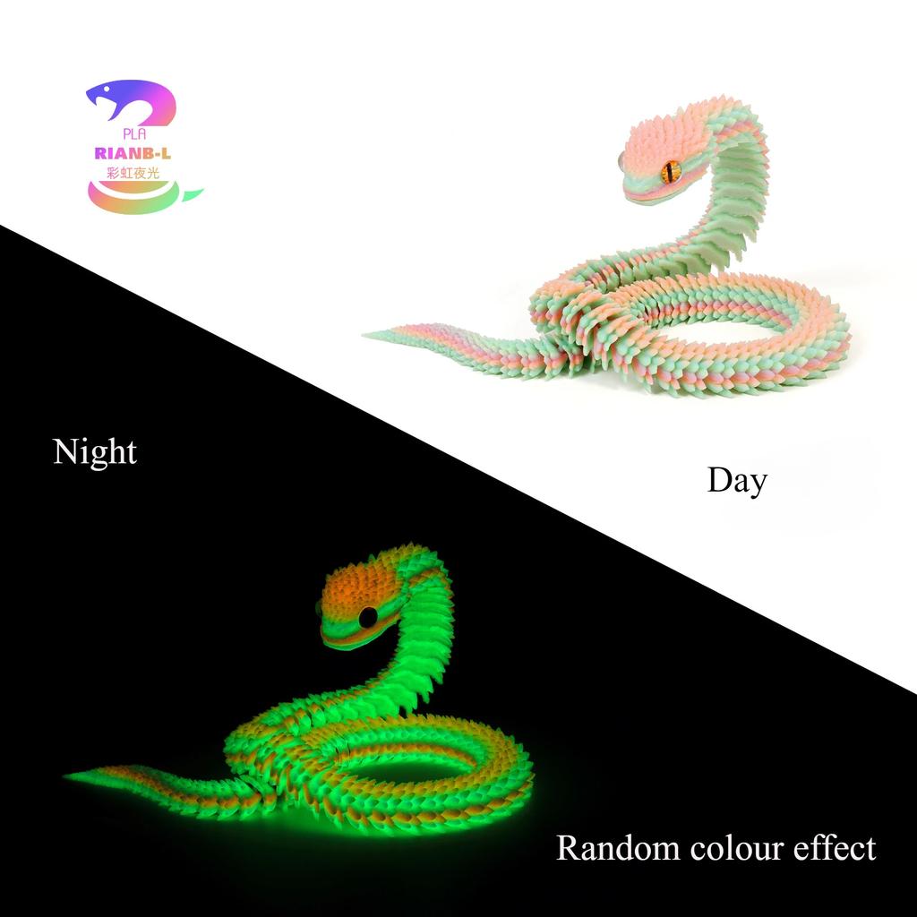 3D Printed Snake Rotatable Joints Snake Figurines Home Office Desktop Crafts Ornament Creative Home Garden Landscape DIY Animal
