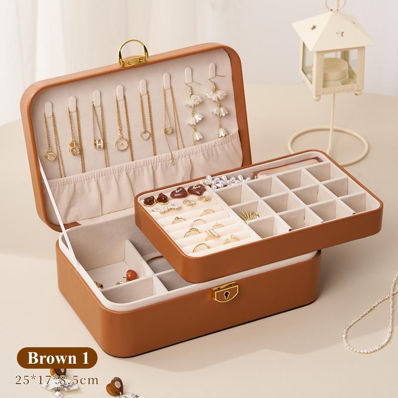 New Special Promotion Portable Pu Leather Jewellery Ring Necklace Storage Case Rectangle Travel Jewelry Box Packaging