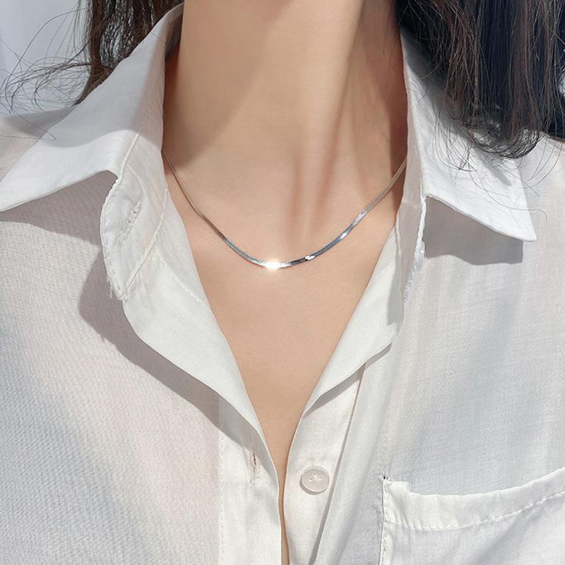 Chaîne Serpentine en Argent Sterling 925 Pour Femmes Mode Élégant Breloques Qualité Luxe Bijoux Accessoires Exquis Cadeau Féminin