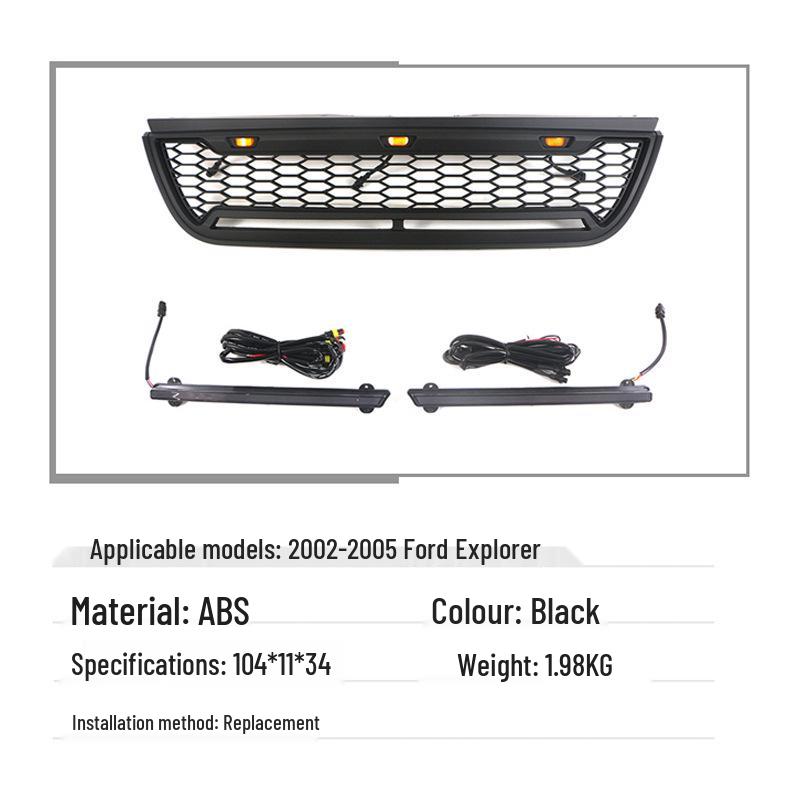 Front Bumper Grille with Lights for 2002-2005 Ford Explorer