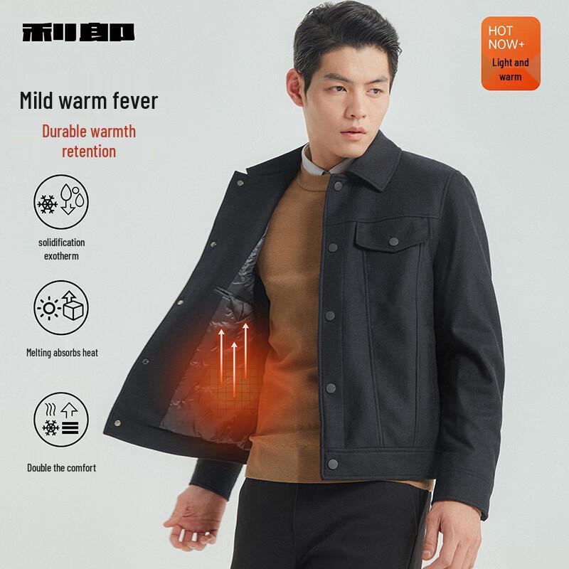 

LILANZ Men s Winter Wool Blend Duck Down Short Coat 185/100A